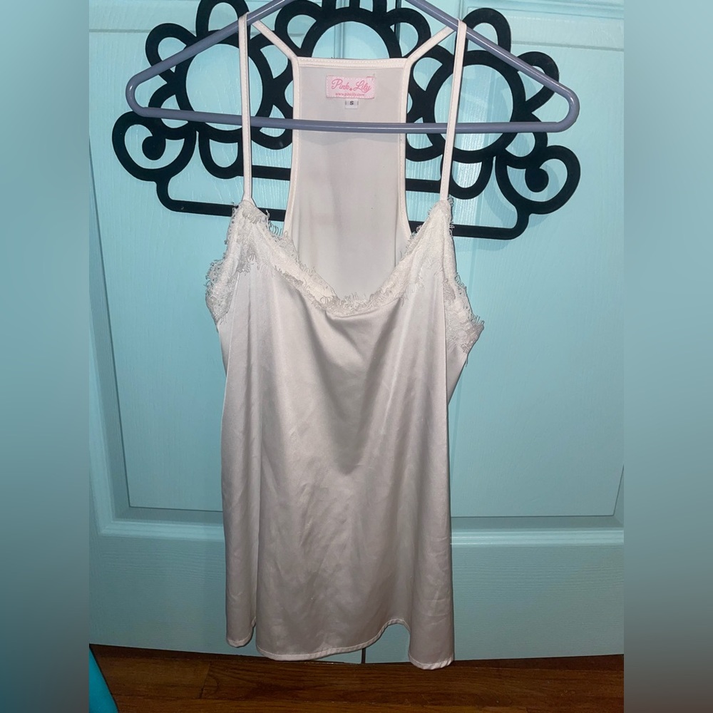 Pink Lily Silk material tank top